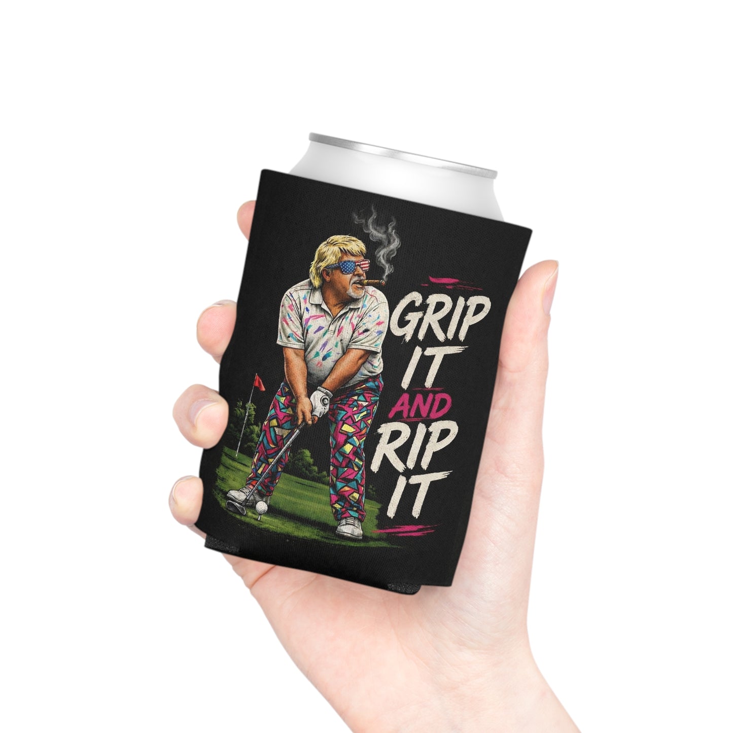 Grip It And Rip It Beer Can Sleeve Golf Beer Can Cooler Holder