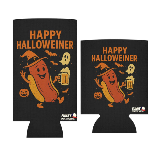 Happy Halloweiner Halloween Ghost Beer Sleeve Coolie