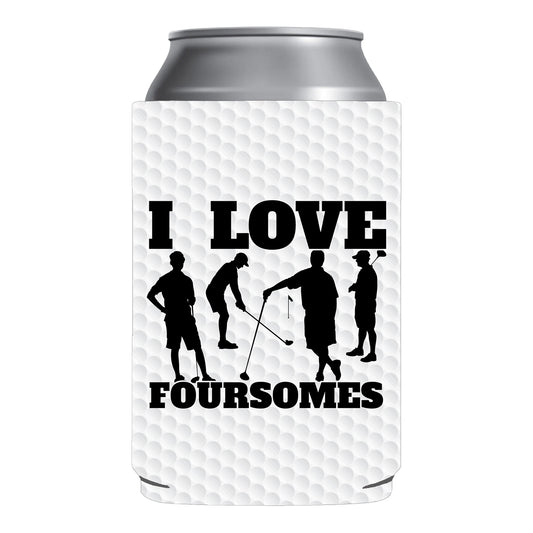 I Love Foursomes Golf Beer Can Sleeve Golf Beer Can Cooler Holder