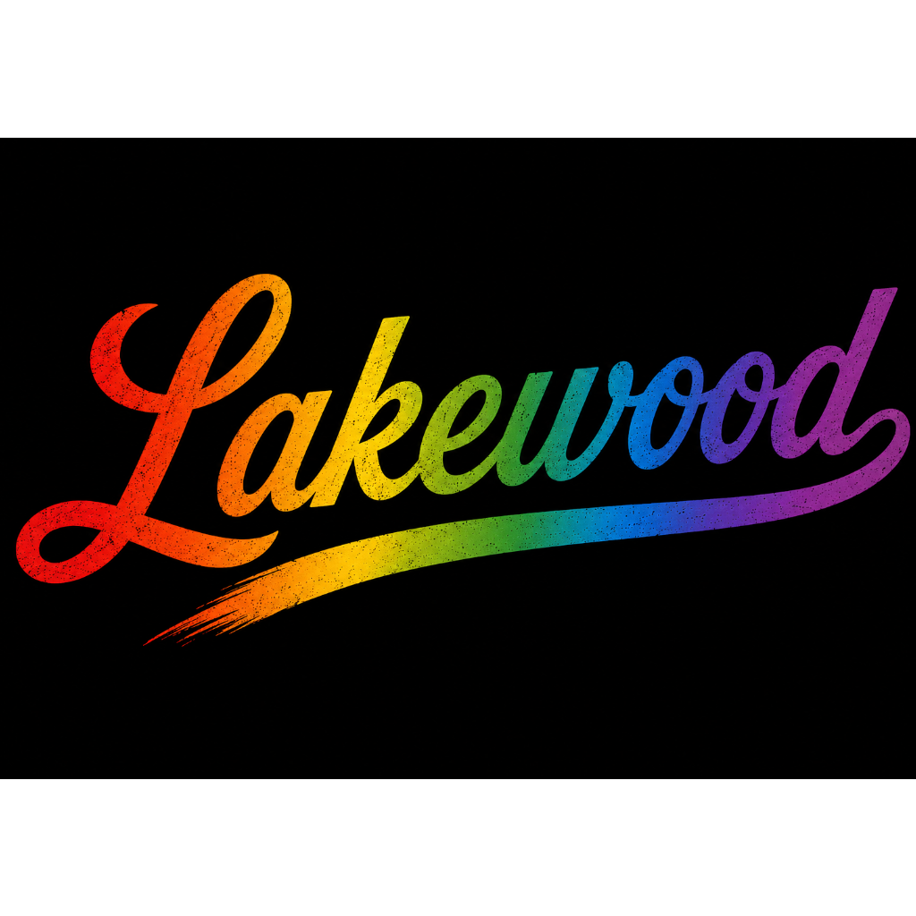 Lakewood Ohio Script Flag – Rainbow Lakewood Flag – 12x18 or 3x5 FT