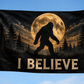 I Believe Bigfoot Flag | Sasquatch Moon Flag | 3x5 Camping & Cabin Flag