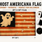 Ghost Americana Halloween Flag | Vintage 3x5 Ghost Flag | Patriotic Halloween Porch Decor