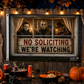 Funny No Soliciting Flag | We're Watching Halloween Flag | 3x5 Horror-Inspired Porch Decor