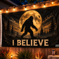 I Believe Bigfoot Flag | Sasquatch Moon Flag | 3x5 Camping & Cabin Flag