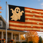 Ghost Americana Halloween Flag | Vintage 3x5 Ghost Flag | Patriotic Halloween Porch Decor
