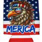 MERICA' Bald Eagle Can Coolie funny beer sleeve American Flag