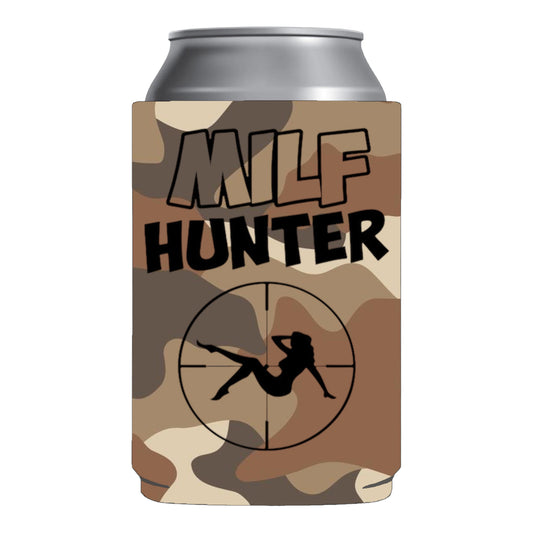 MILF HUNTER Beer Can Cooler Holder Sleeve Camouflage/Camo
