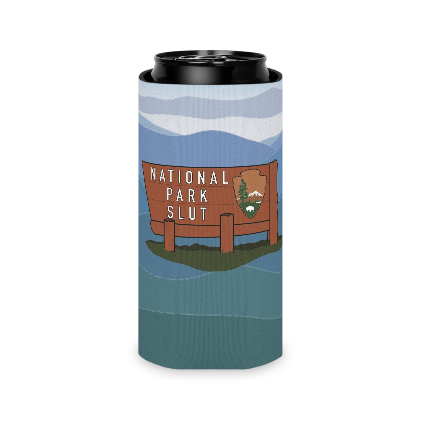 National Park Slut Funny Beer Can Cooler Holder Sleeve