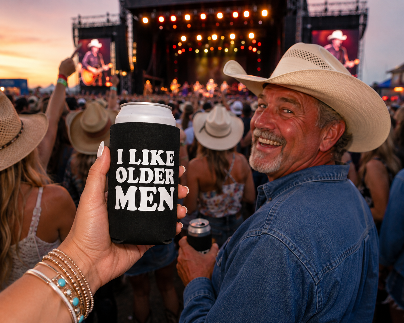 I Like Older Men Funny Can Cooler Can Coozie