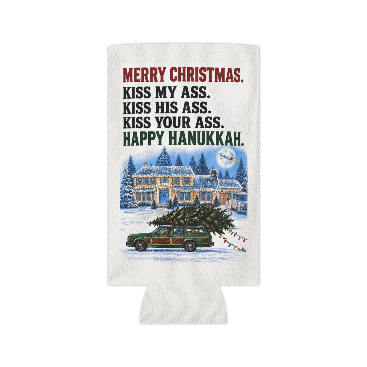 Merry Christmas Kiss My Ass Can Cooler – Regular or Slim
