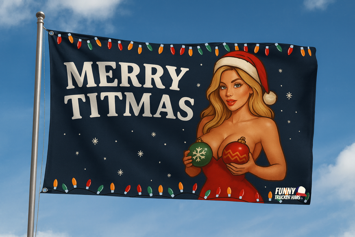 Merry Titmas Funny Christmas Flag 3x5 Wall Decor Funn wall Banner