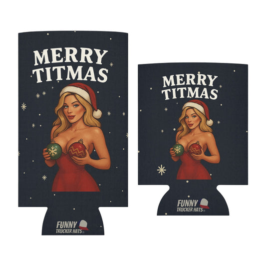 Merry Titmas Funny Christmas  Beer Can Cooler Holder Sleeve