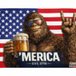 'Merica Bigfoot American Flag | Funny Patriotic Flag | Single or Double Sided | 3x5 & 12x18 Golf Cart Flag