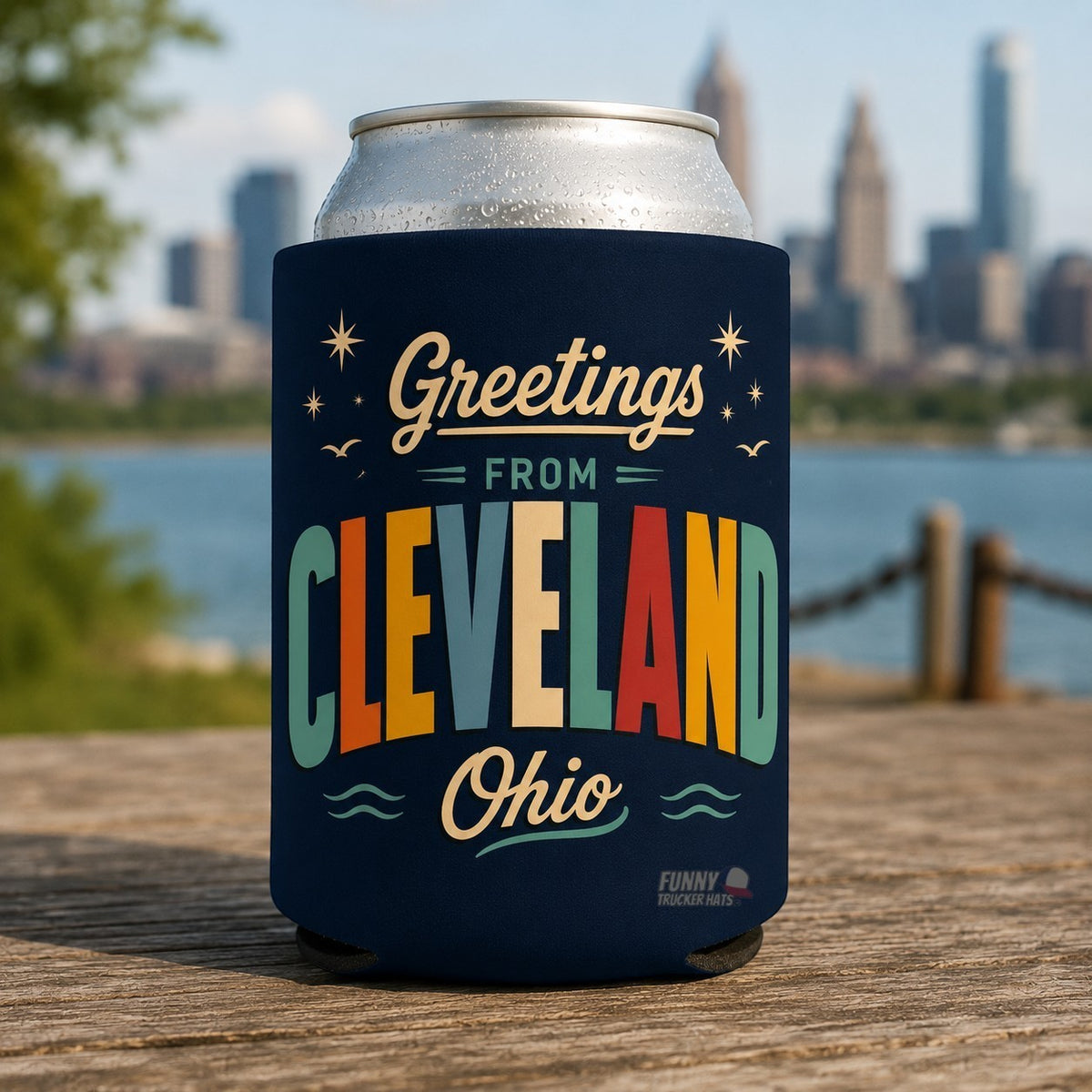 Greetings From Cleveland Ohio Can Cooler