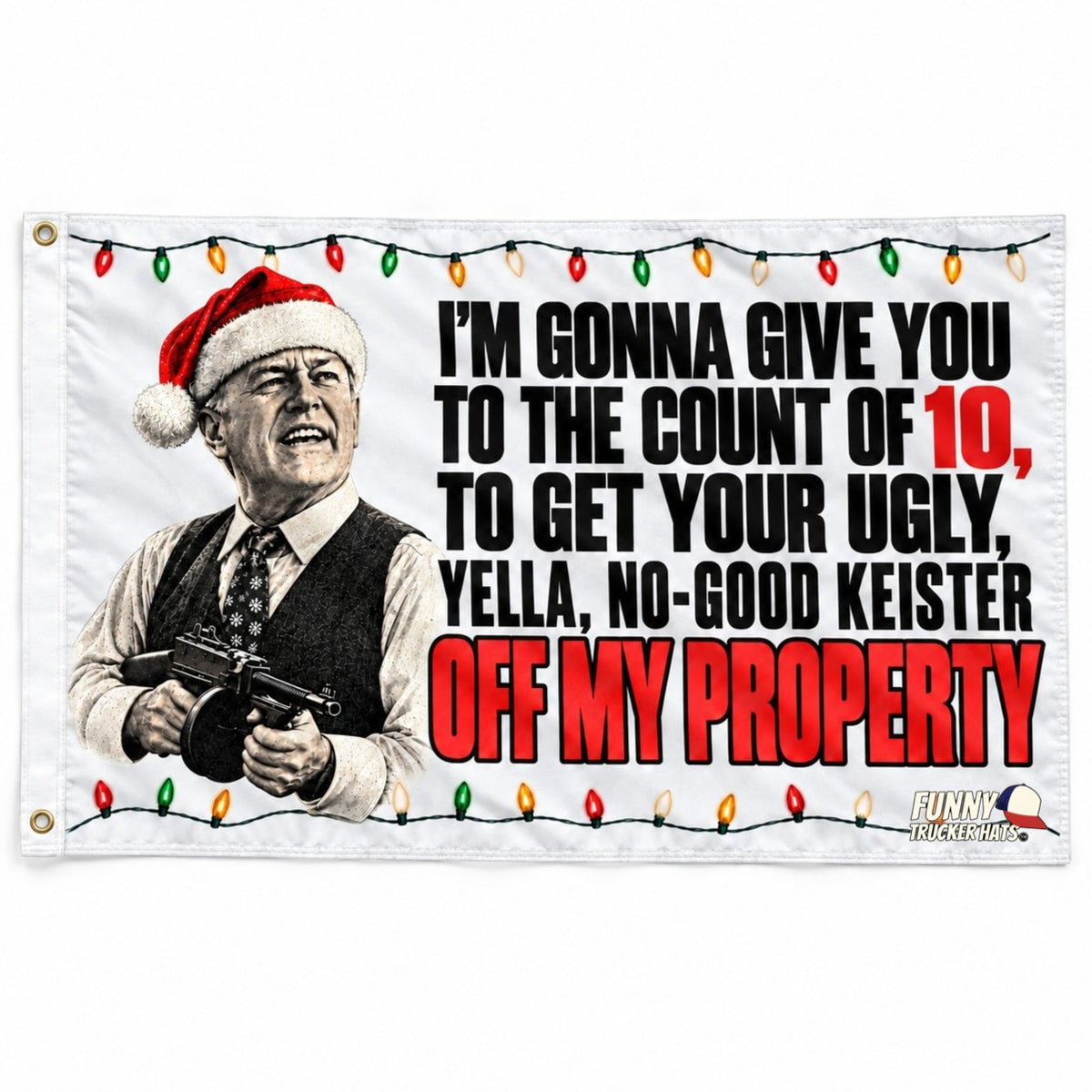 Count of 10 Funny Christmas Flag – 3x5 Ft