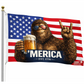 'Merica Bigfoot American Flag | Funny Patriotic Flag | Single or Double Sided | 3x5 & 12x18 Golf Cart Flag