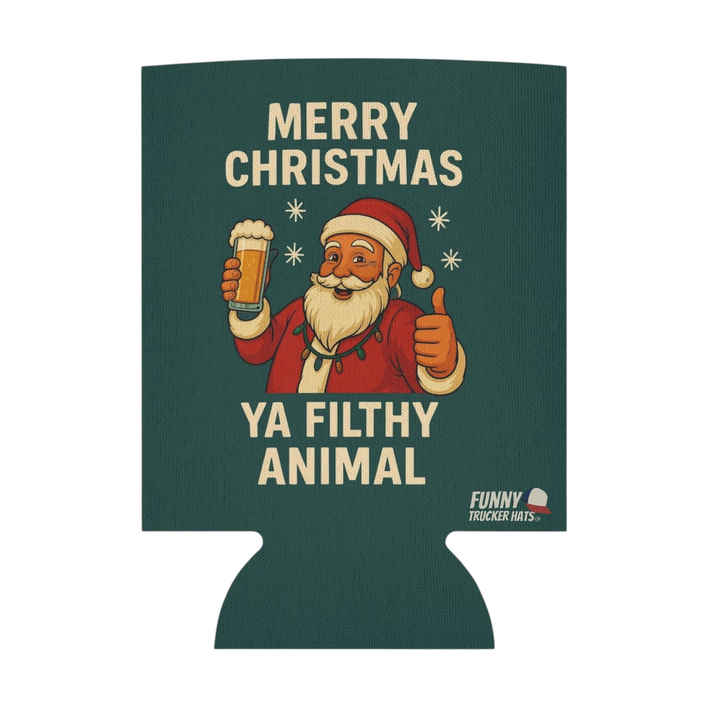 Merry Christmas Ya Filthy Animal Funny Beer Can Cooler Holder Sleeve