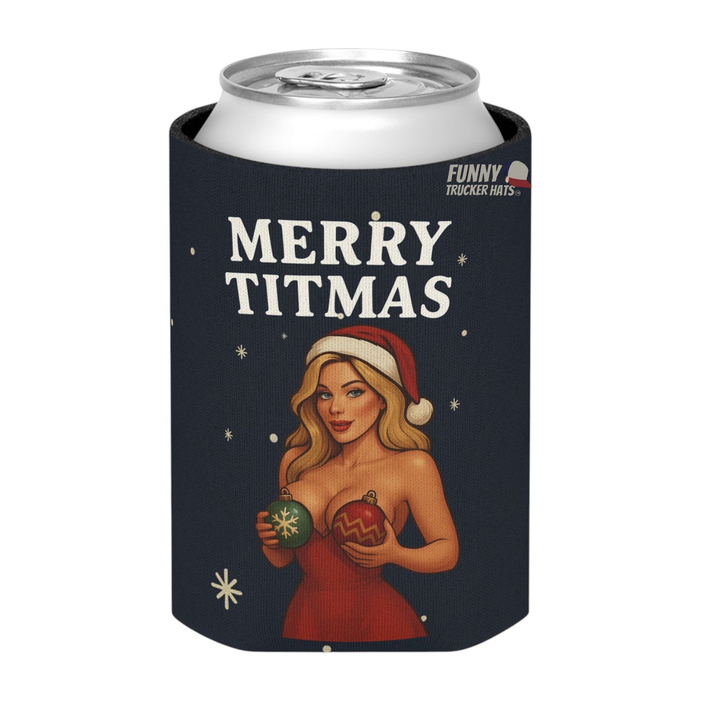 Merry Titmas Funny Christmas  Beer Can Cooler Holder Sleeve