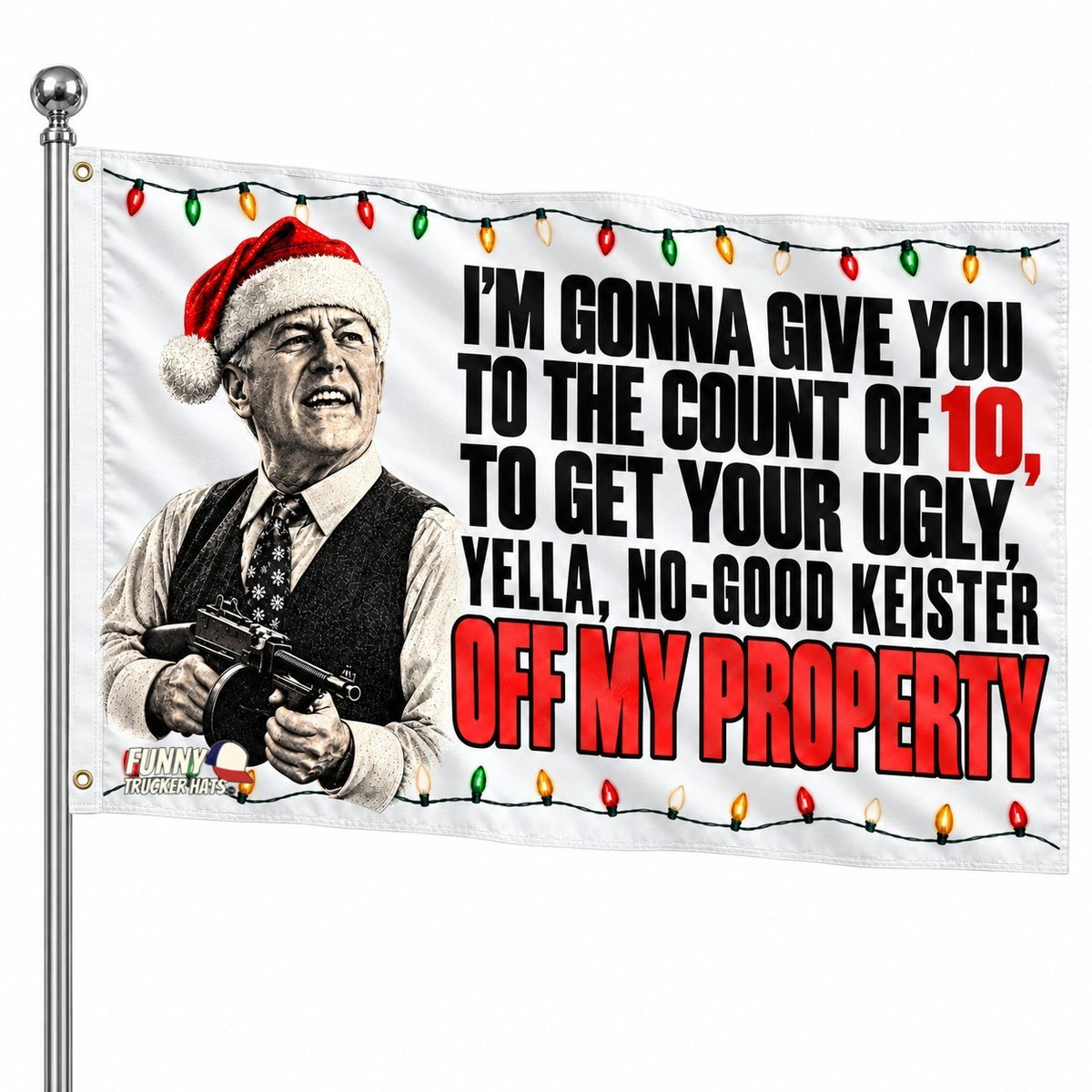 Count of 10 Funny Christmas Flag – 3x5 Ft