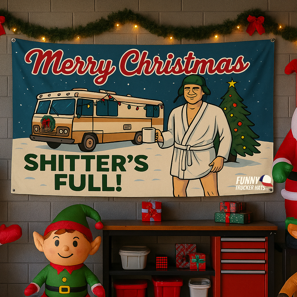 Merry Christmas Shitters Full Funny Flag 3x5 Wall Decor Funn wall Banner