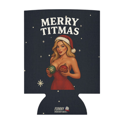 Merry Titmas Funny Christmas  Beer Can Cooler Holder Sleeve