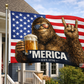 MERICA' Bigfoot Sasquatch Funny American Flag 3x5 Wall Decor Banner
