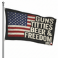 Guns Titties Beer Freedom American Flag 3x5 Wall Decor Banner