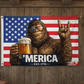'Merica Bigfoot American Flag | Funny Patriotic Flag | Single or Double Sided | 3x5 & 12x18 Golf Cart Flag
