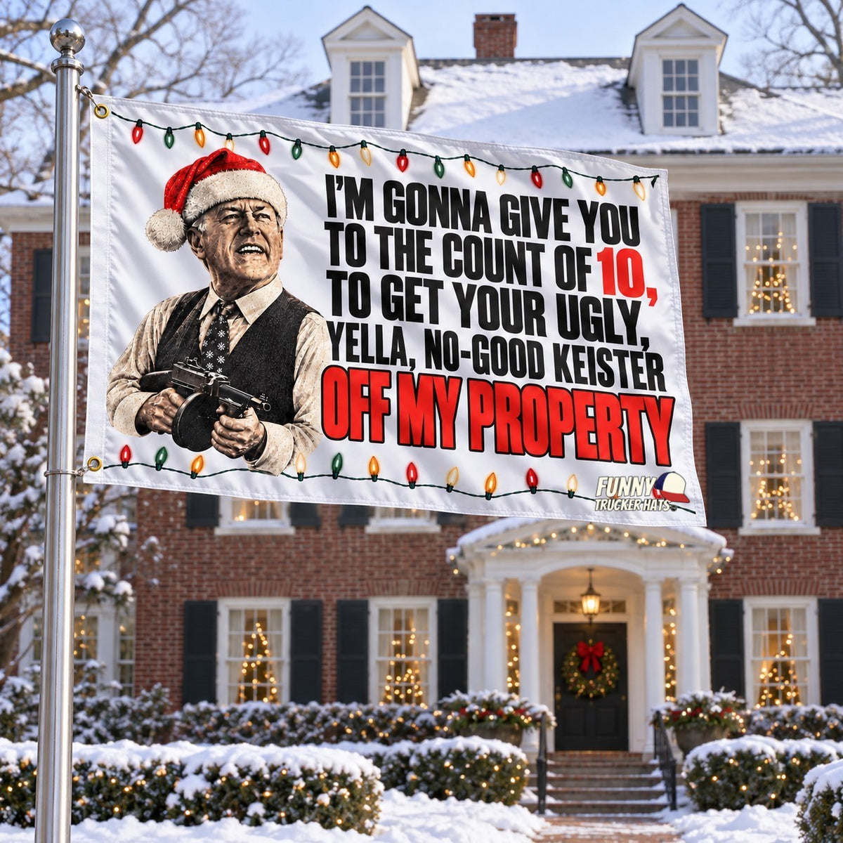 Count of 10 Funny Christmas Flag – 3x5 Ft