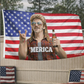MERICA' Mullet Man Funny American Flag 3x5 Wall Decor Banner