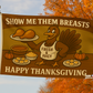 Show Me Them Breasts Funny Thankgsving Flag 3x5 Wall Decor wall Banner