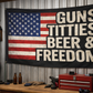 Guns Titties Beer Freedom American Flag 3x5 Wall Decor Banner