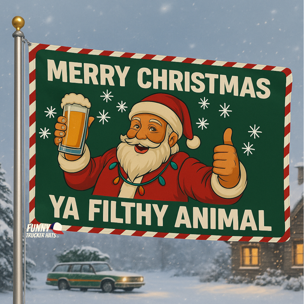 Merry Christmas Ya Filthy Animal Funny Flag 3x5 Wall Decor wall Banner