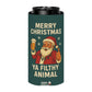 Merry Christmas Ya Filthy Animal Funny Beer Can Cooler Holder Sleeve