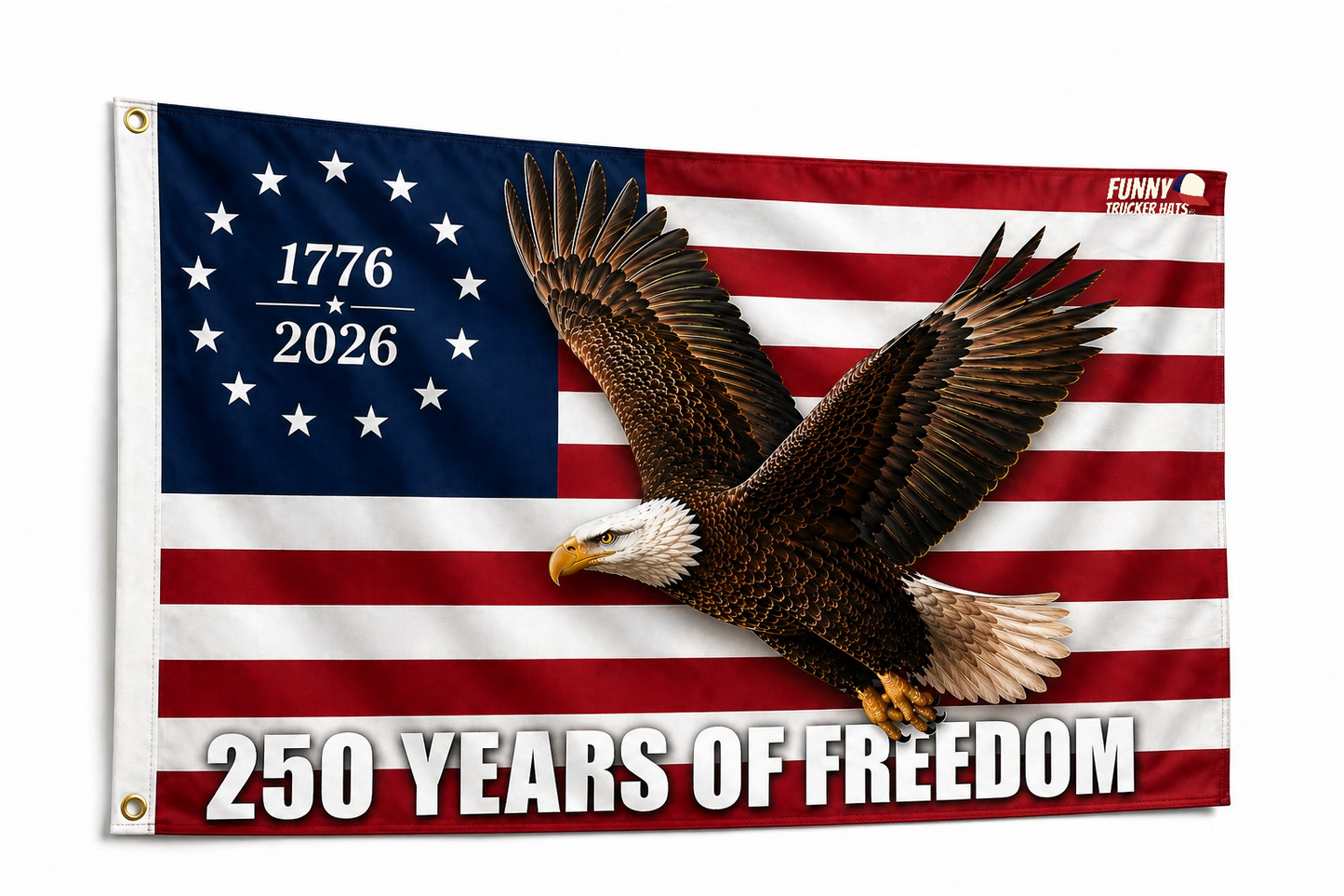 250 Years Of Freedom American Flag 3x5 Wall Decor Banner