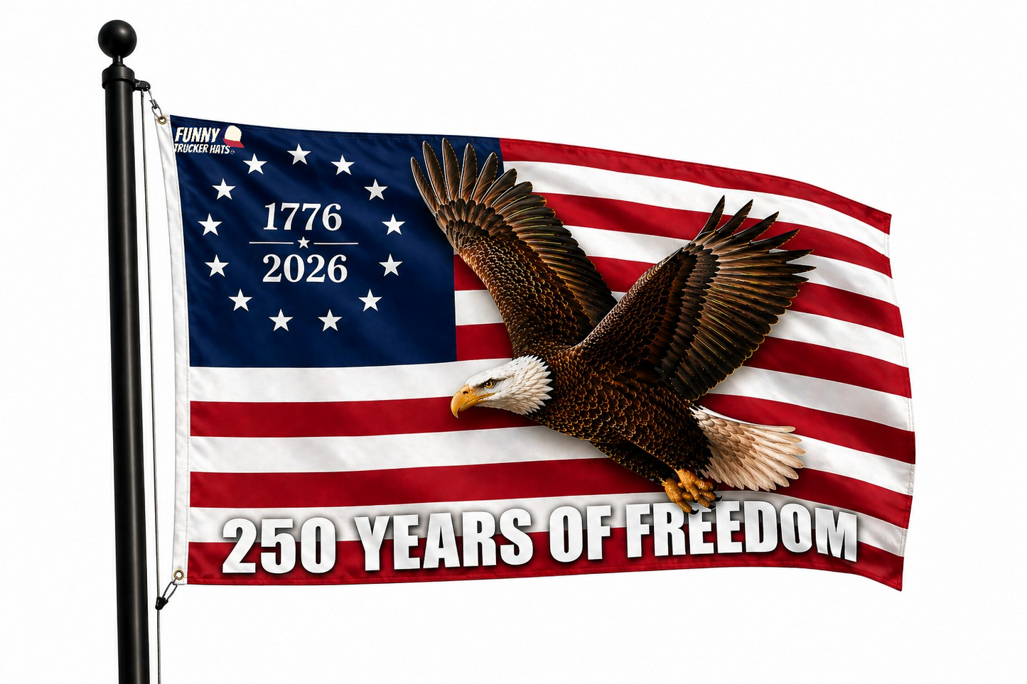 250 Years Of Freedom American Flag 3x5 Wall Decor Banner