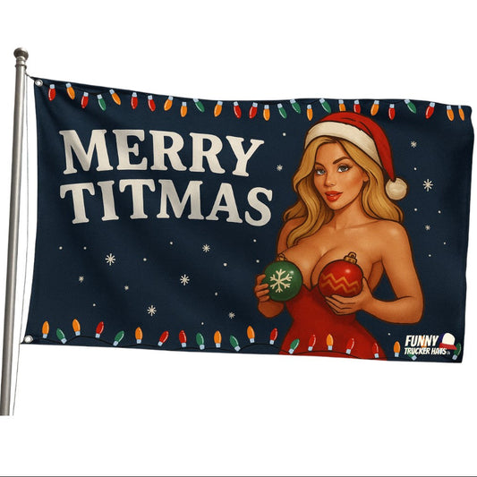 Merry Titmas Funny Christmas Flag 3x5 Wall Decor Funn wall Banner