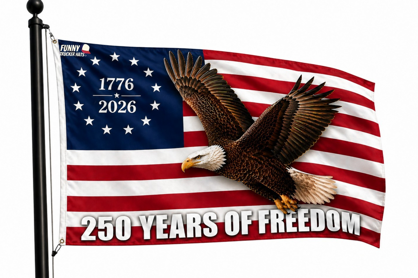 250 Years Of Freedom American Flag 3x5 Wall Decor Banner
