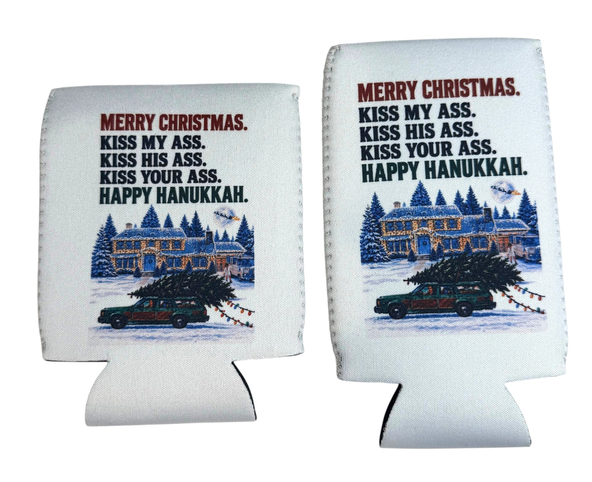 Merry Christmas Kiss My Ass Can Cooler – Regular or Slim