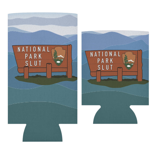 National Park Slut Funny Beer Can Cooler Holder Sleeve