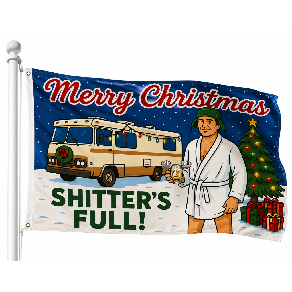Merry Christmas Shitters Full Funny Flag 3x5 Wall Decor Funn wall Banner
