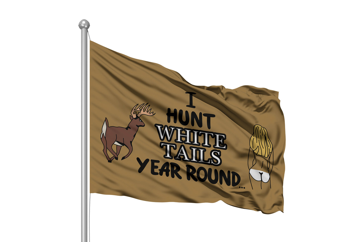 I Hunt White Tails Flag 3x5 Wall Decor Banner Hunting Flag