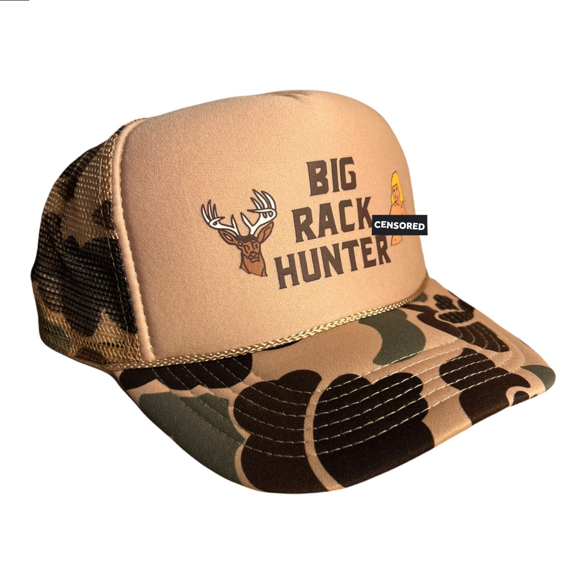 Big Rack Hunter Trucker Hat Funny Trucker Hat Camo