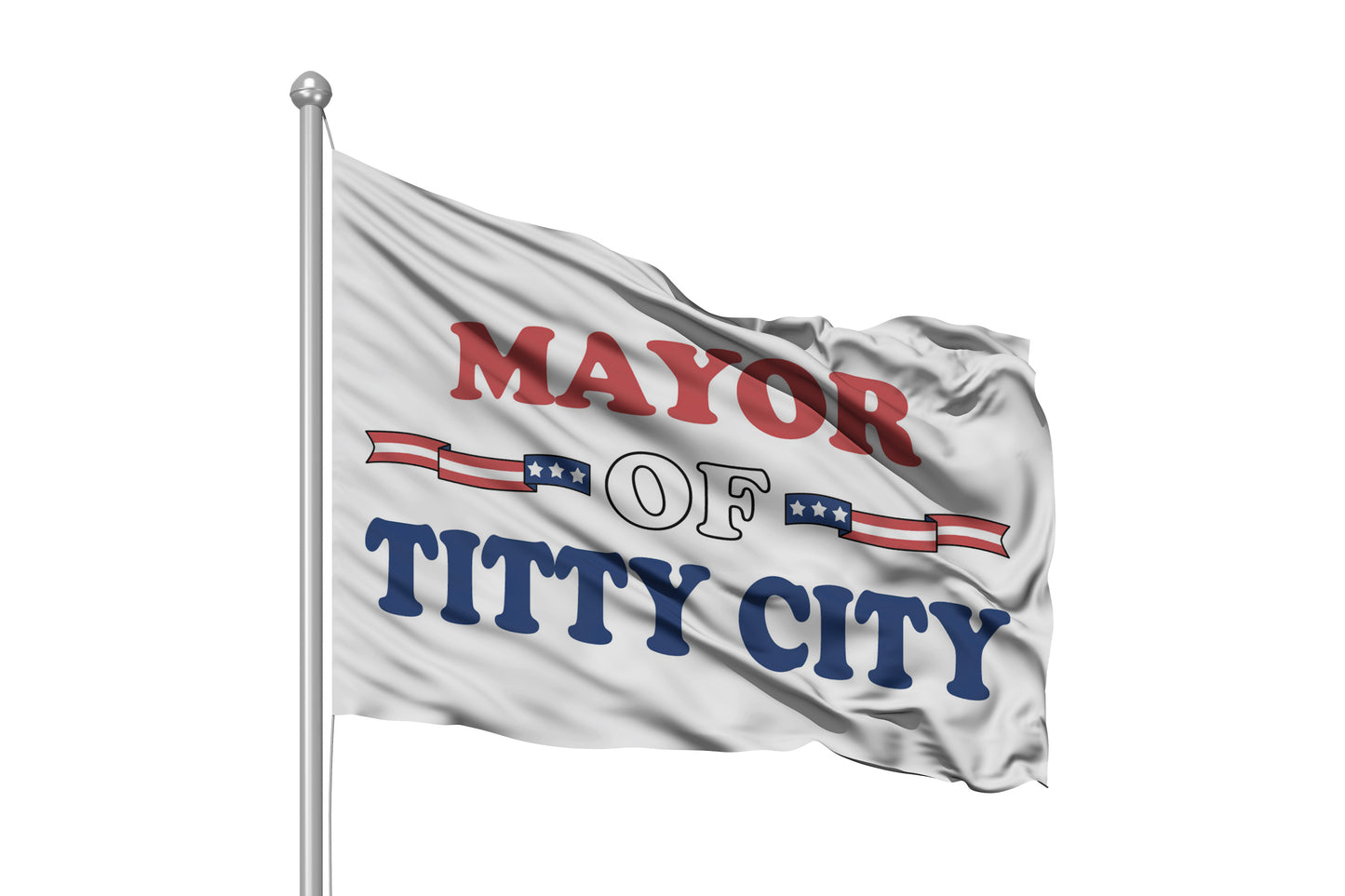Mayor Of Titty City Flag 3x5 Wall Decor Banner Red/White/Blue #2
