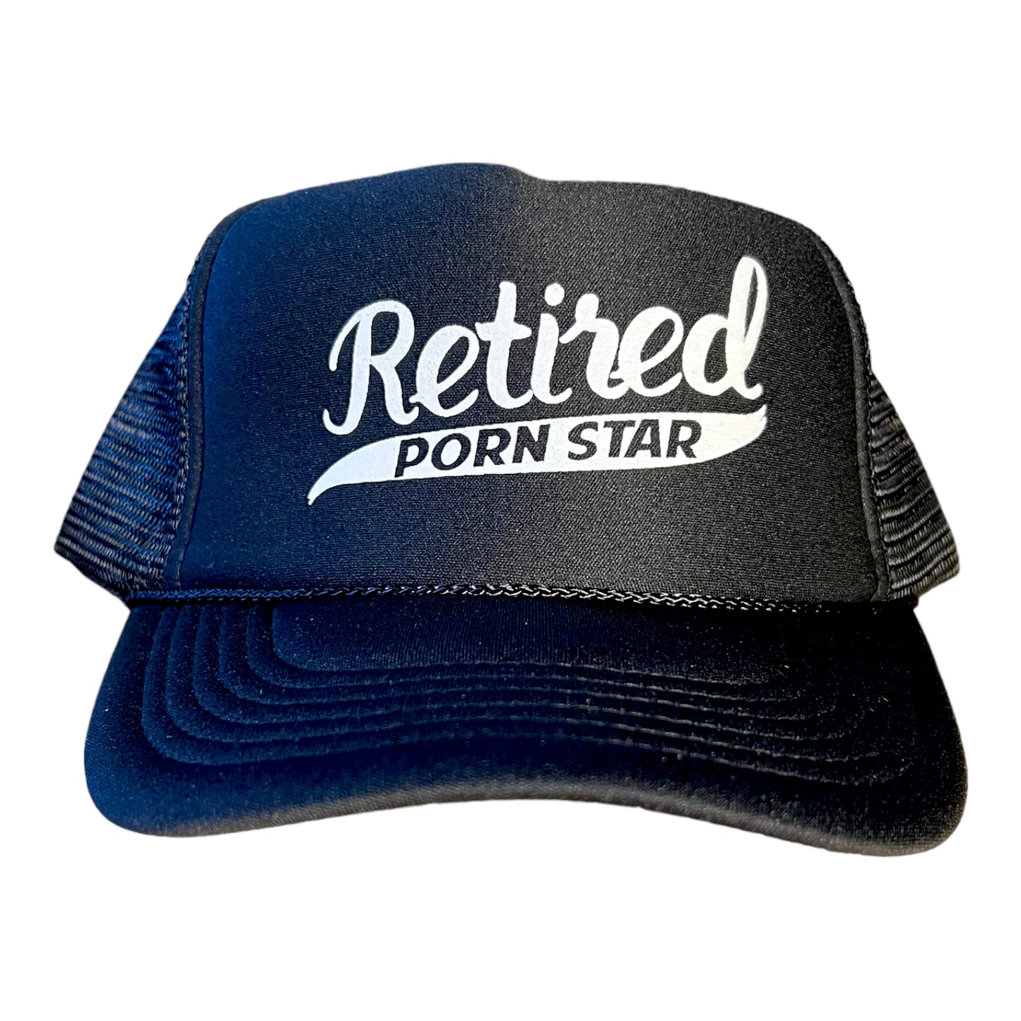 Retired Porn Star Trucker Hat Funny Trucker Hat Black.