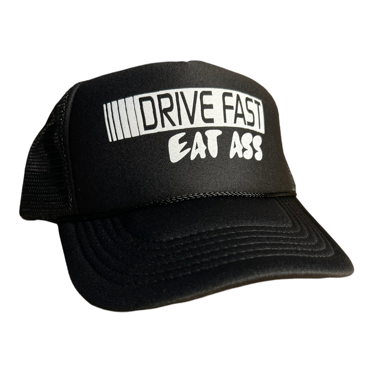 Drive Fast Eat Ass Trucker Hat Funny Trucker Hat Black