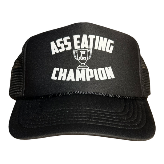 Ass Eating Champion Trucker Hat Funny Trucker Hat Black