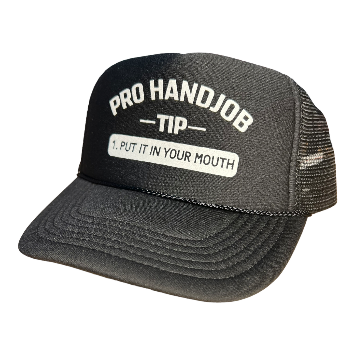 Pro Handjob Tip Trucker Hat Funny Trucker Hat Black