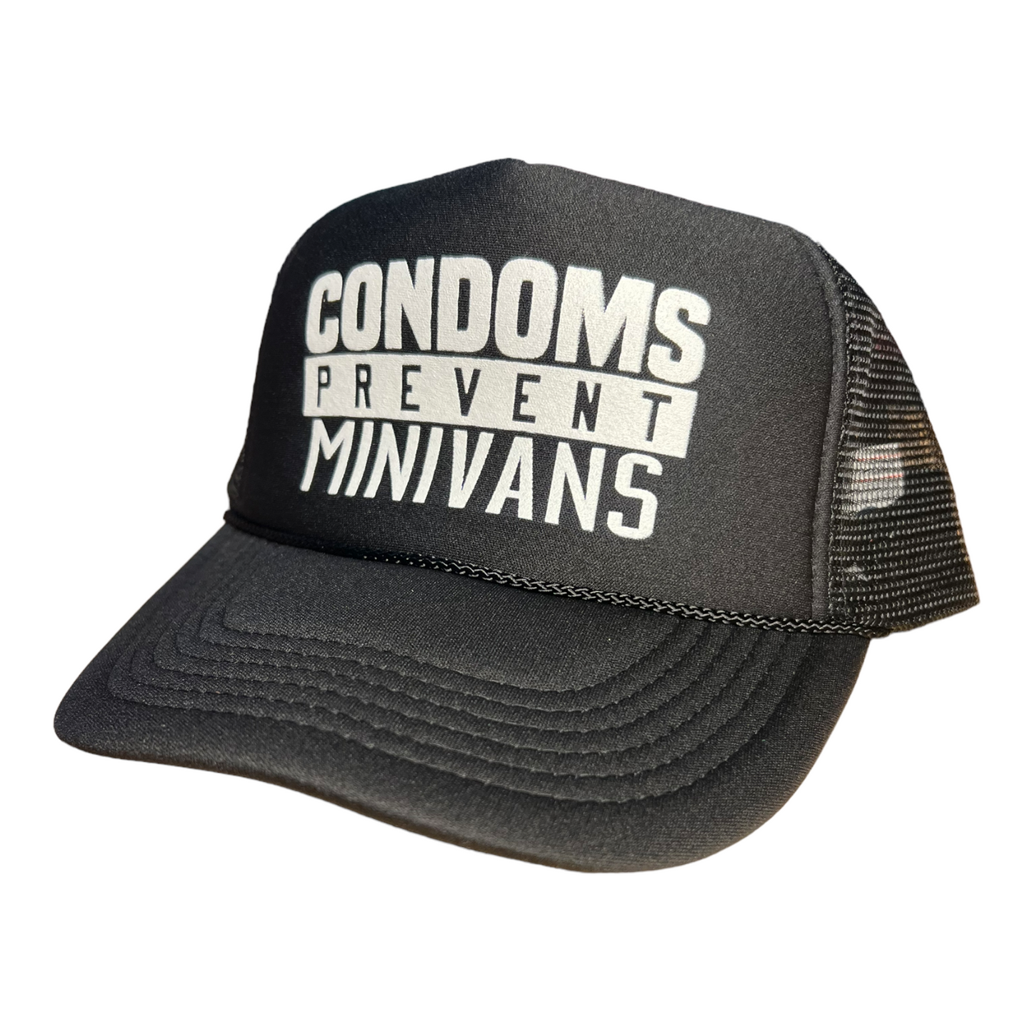 Condoms Prevent Minivans Trucker Hat Funny Trucker Hat Black