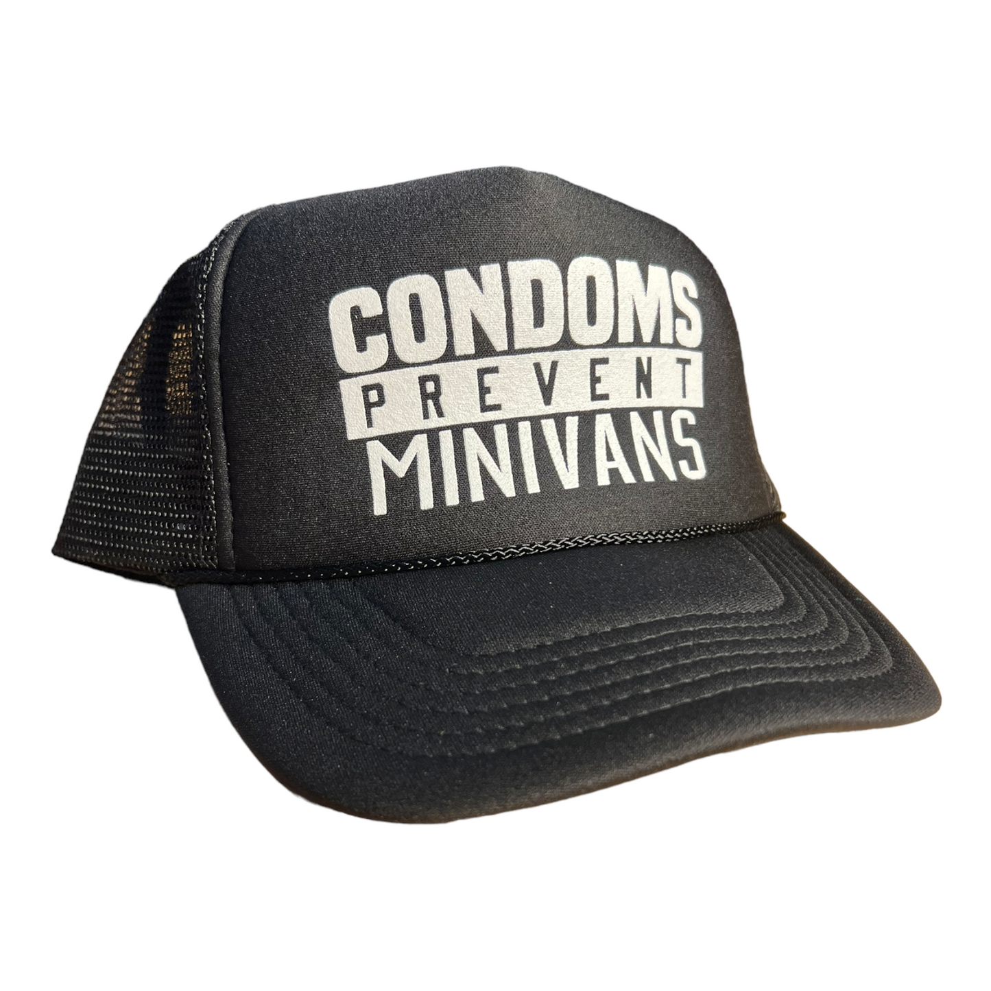 Condoms Prevent Minivans Trucker Hat Funny Trucker Hat Black